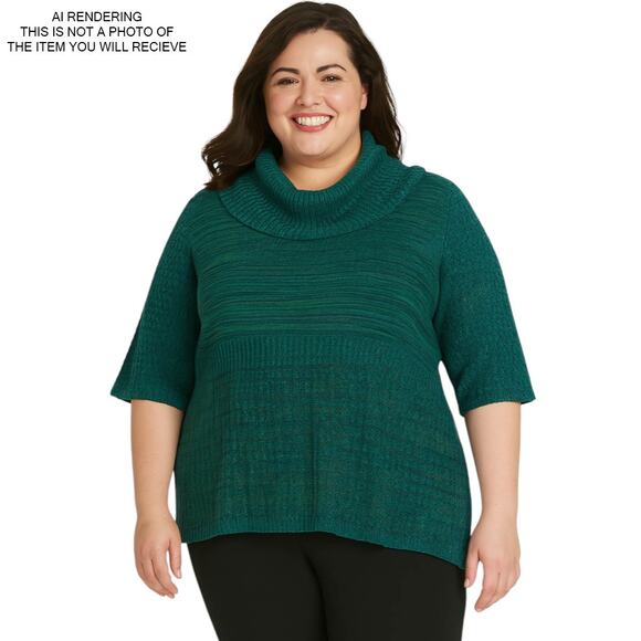 Catherines Sweater Cowl Cottage Cozy Boho Minimalist Comfy Academia Plus Size 3X - Picture 6 of 6